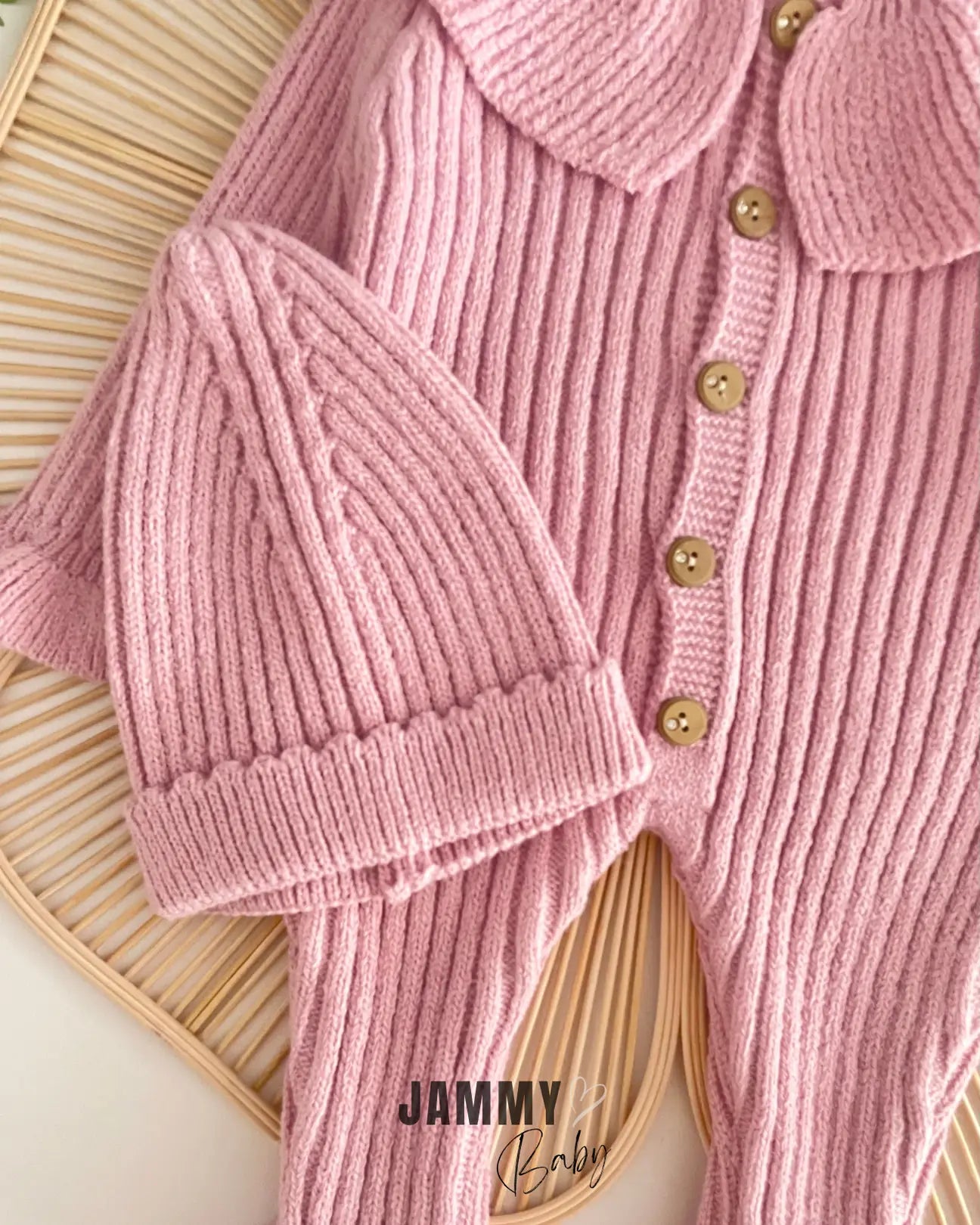 Maya Frilled Hat and Knit Overalls Set-SOFT LILA