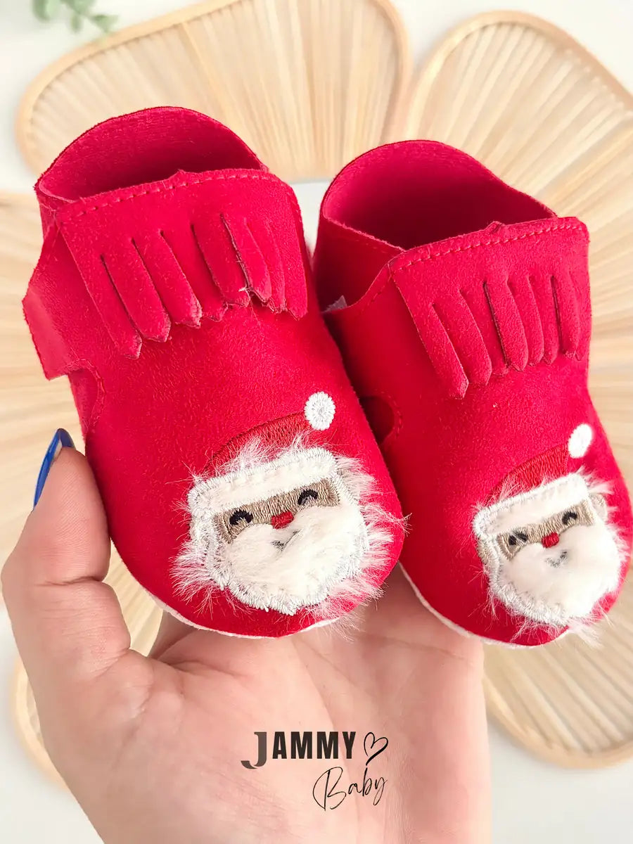 Santa-Themed New Year Booties – RED