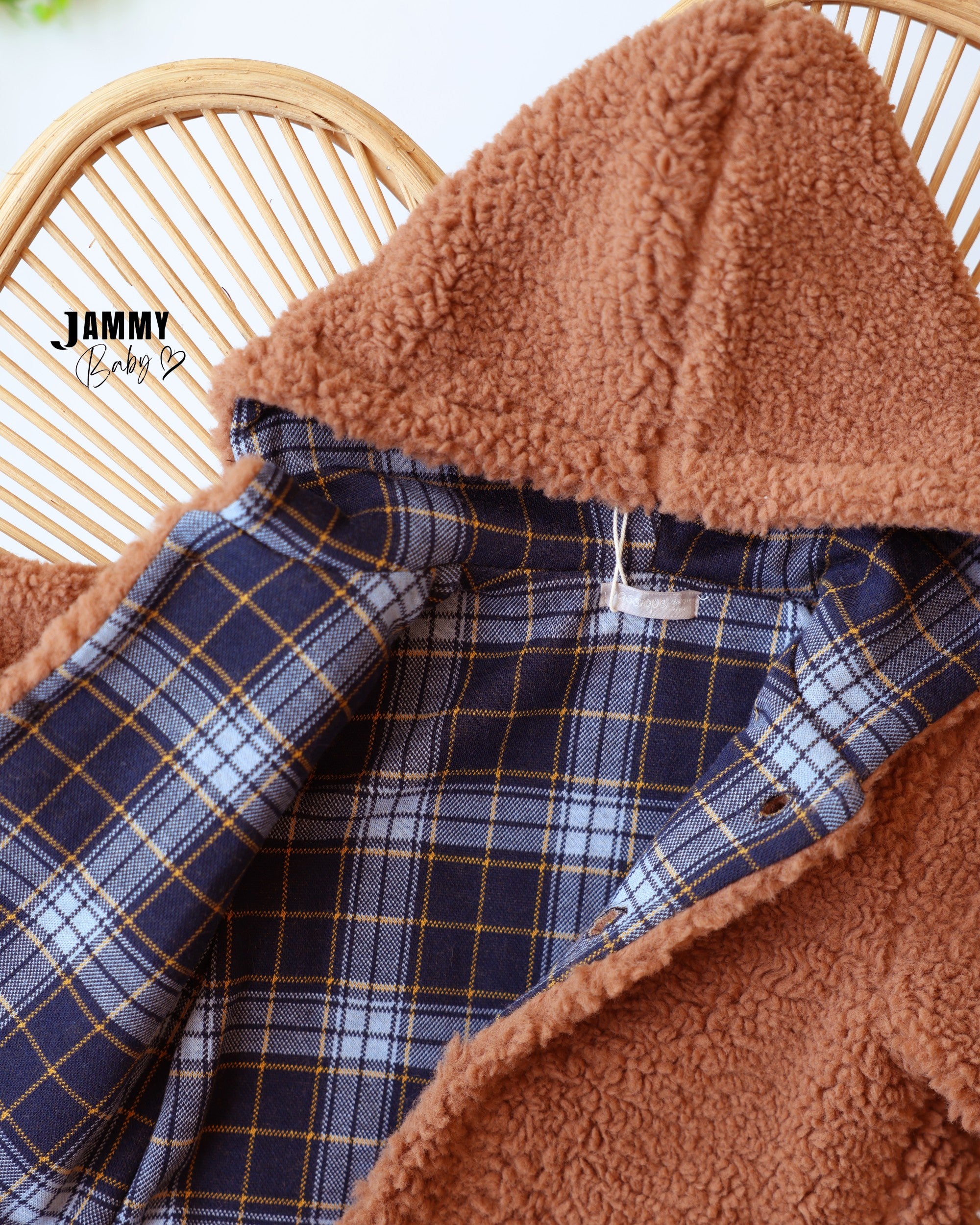 Teddy Hooded Jacket - Rust Brown