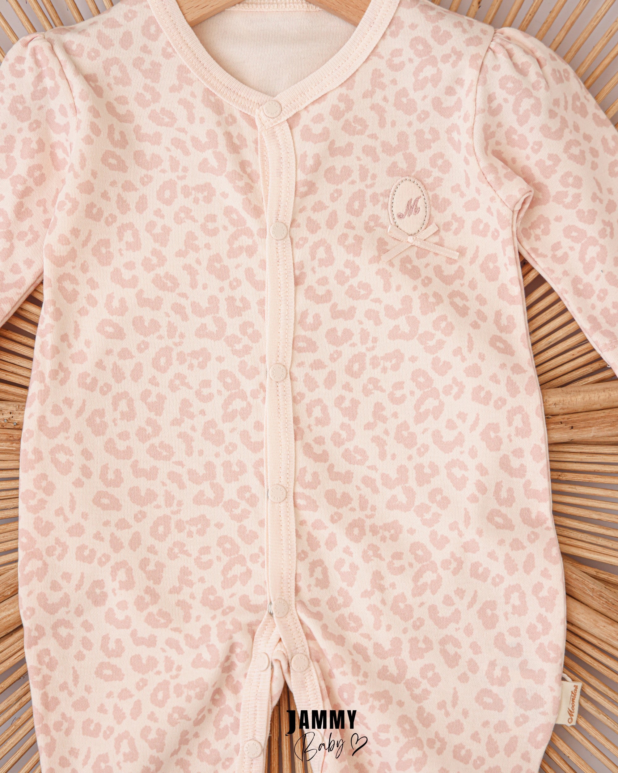 Soft Pink Leopard Print Baby Romper
