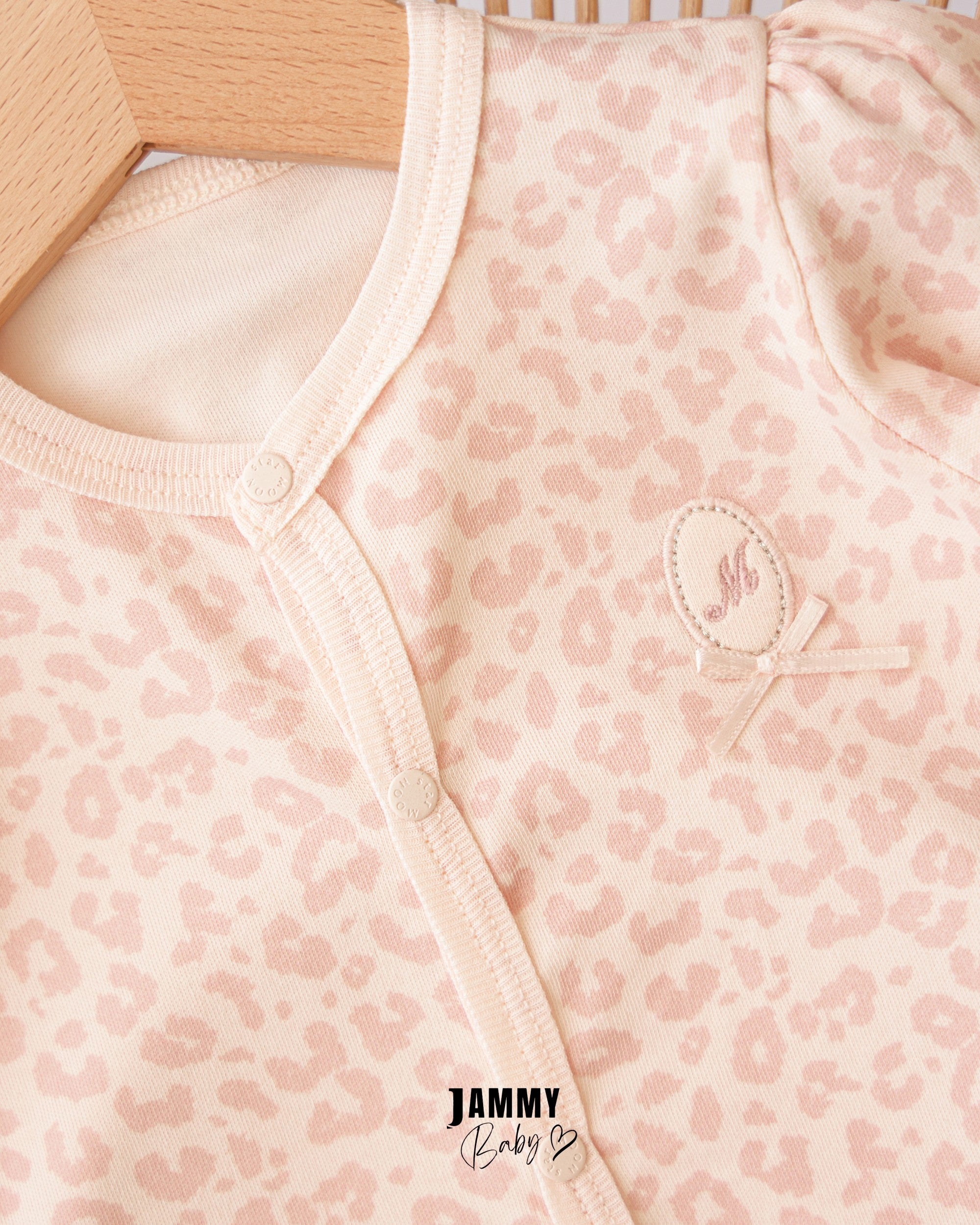 Soft Pink Leopard Print Baby Romper