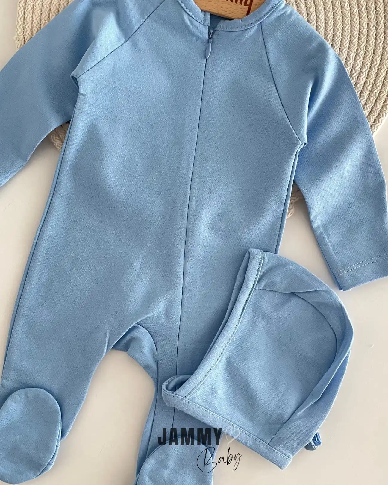 Austin Hat and Zippered Overalls Set-BLUE