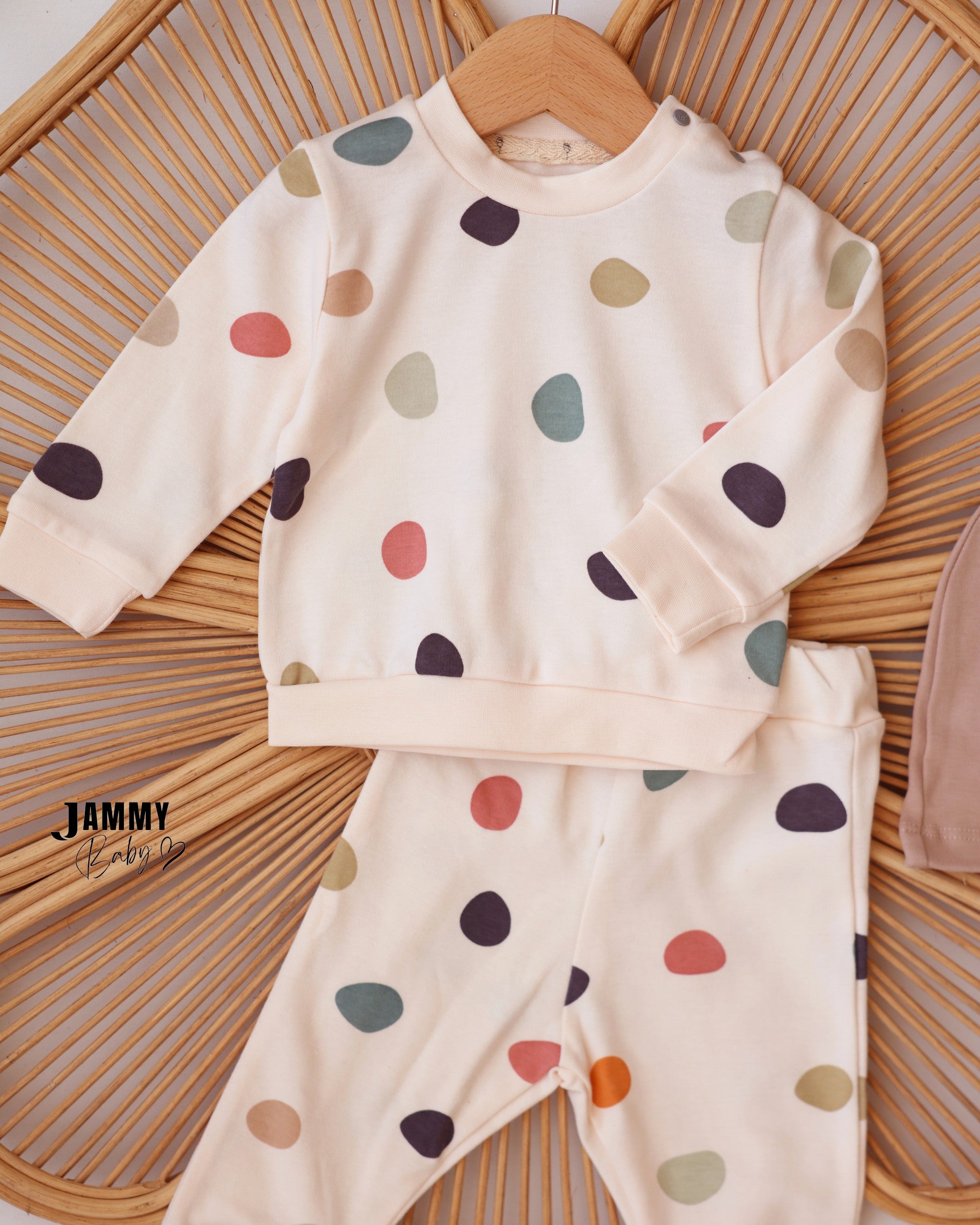 Colorful Pebbles 3-Piece Baby Set - Cream