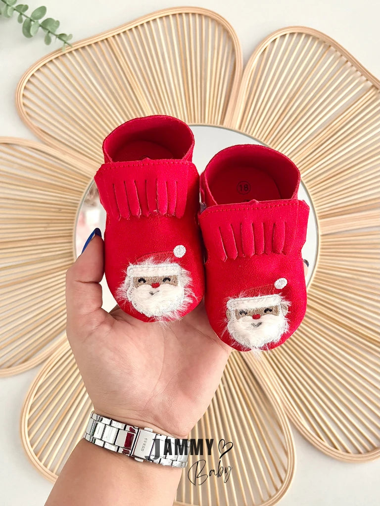 Santa-Themed New Year Booties – RED