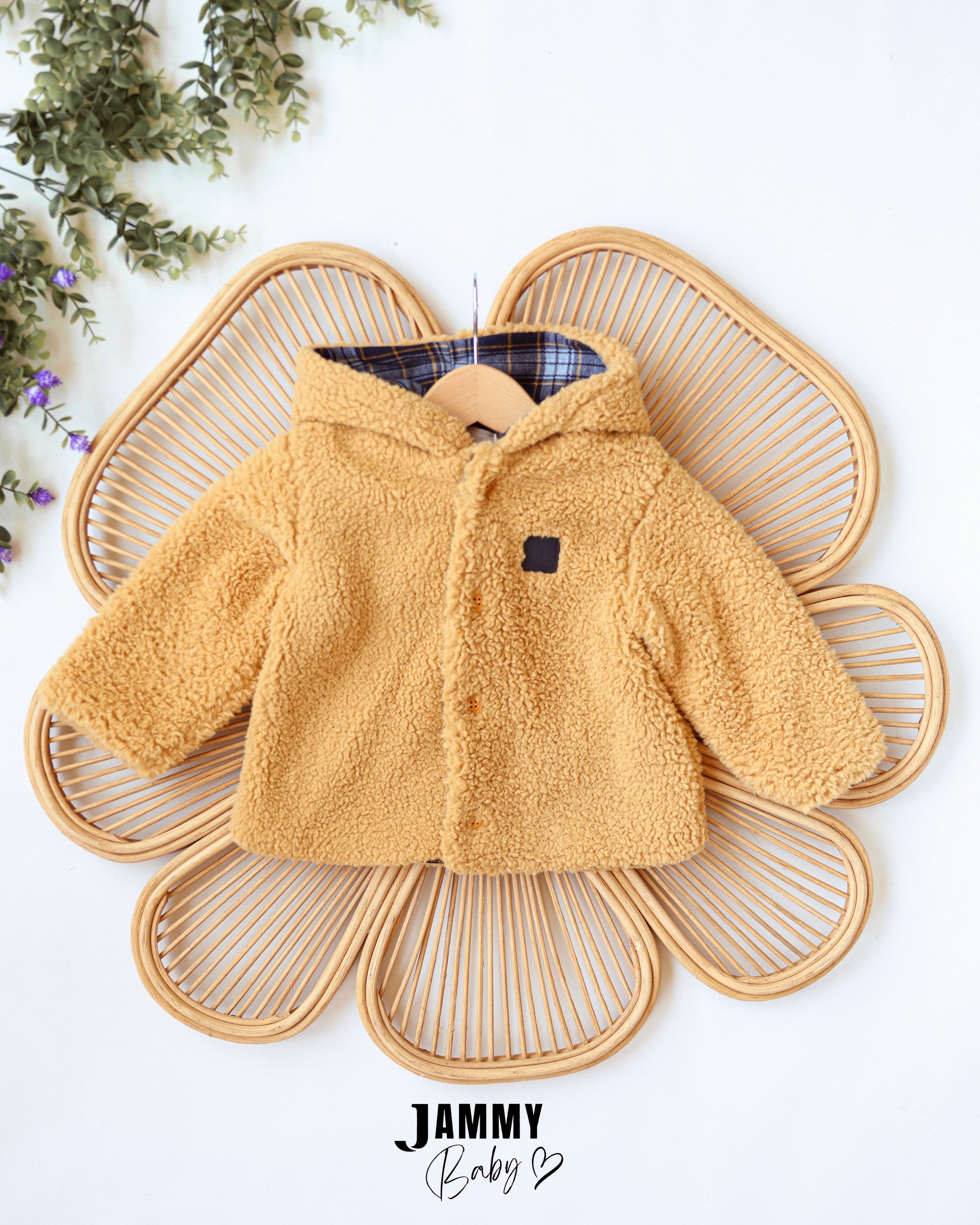 Teddy Hooded Jacket - Camel