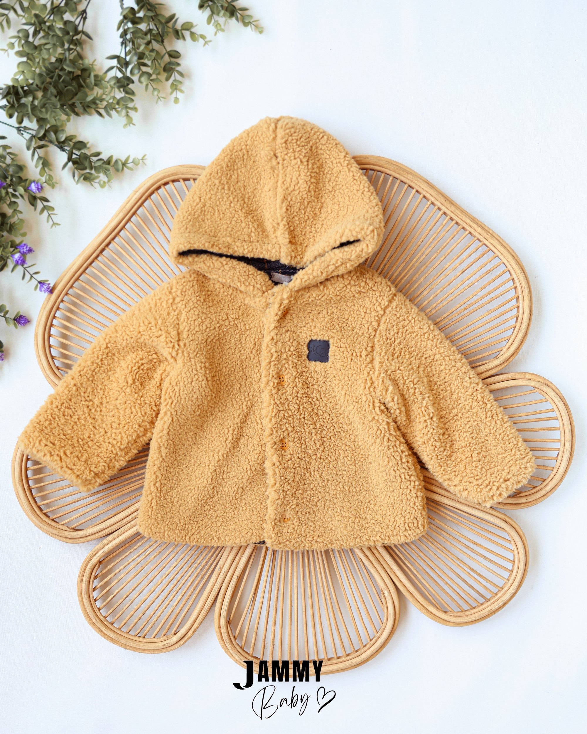 Teddy Hooded Jacket - Camel