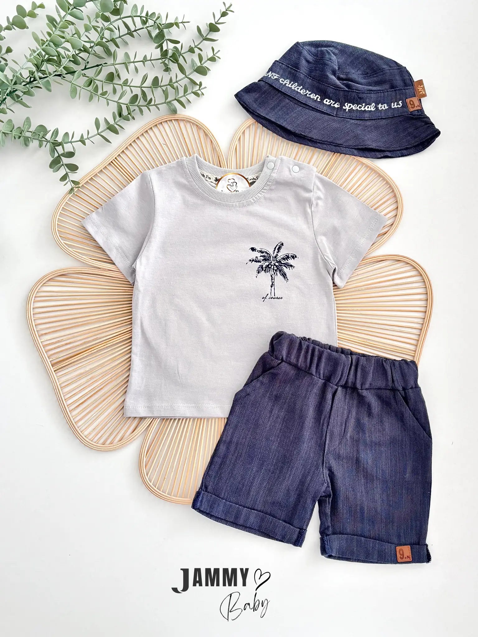 Drake Bucket Hat & Palm Tree 3-Piece Set – Gray