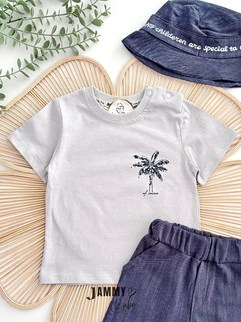 Drake Bucket Hat & Palm Tree 3-Piece Set – Gray