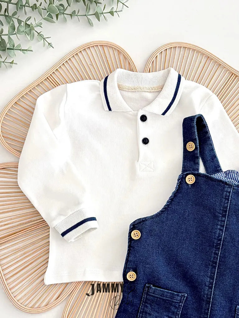 Edward Button-Detail Denim Dungaree & Bodysuit Set – DENIM