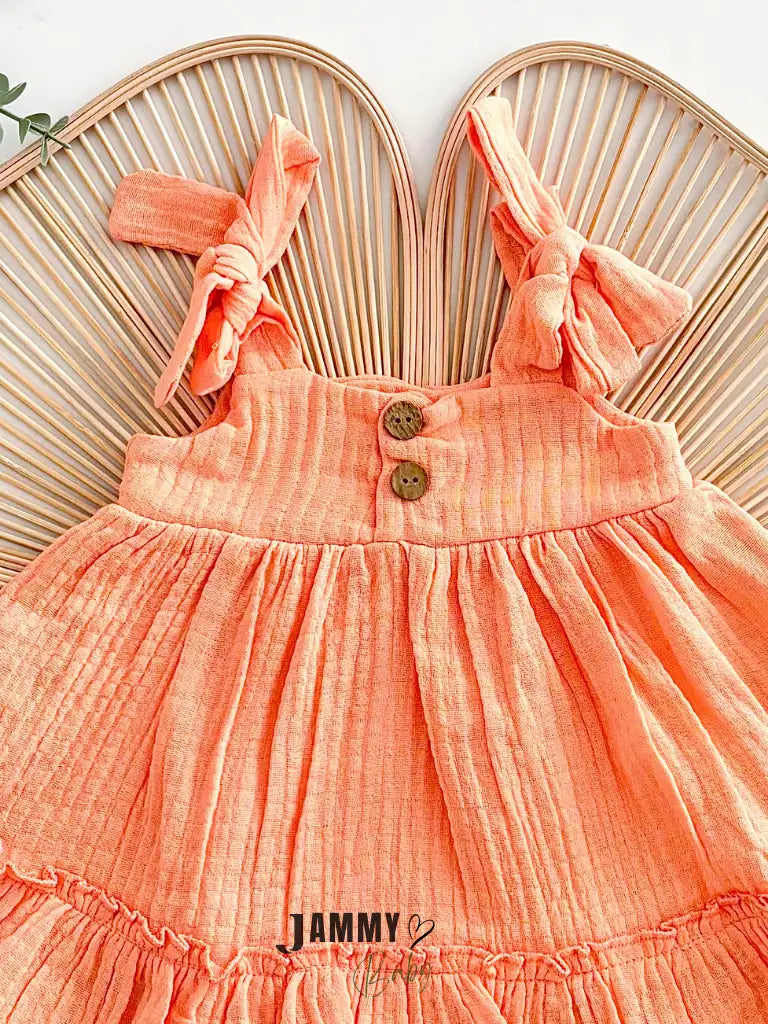 Ema Muslin Dress & Bloomers Set – Salmon