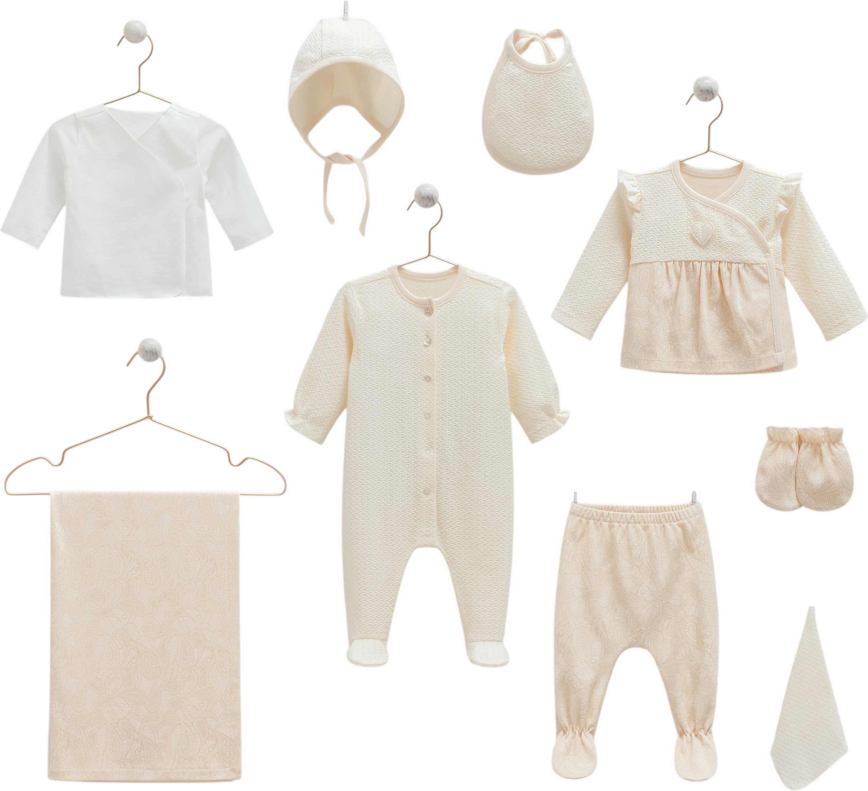 Tiny Lace 9-Piece Newborn Hospital Set - Off White
