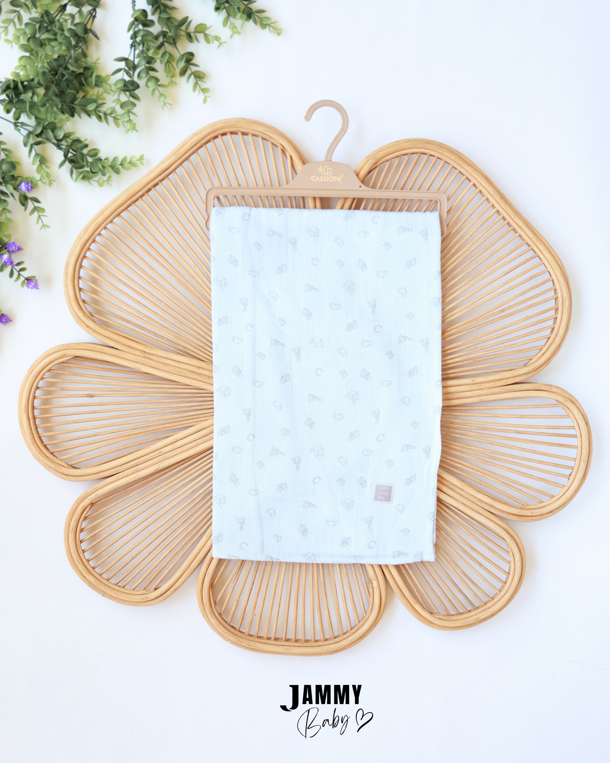 Printed Baby Blanket - Powder Blue