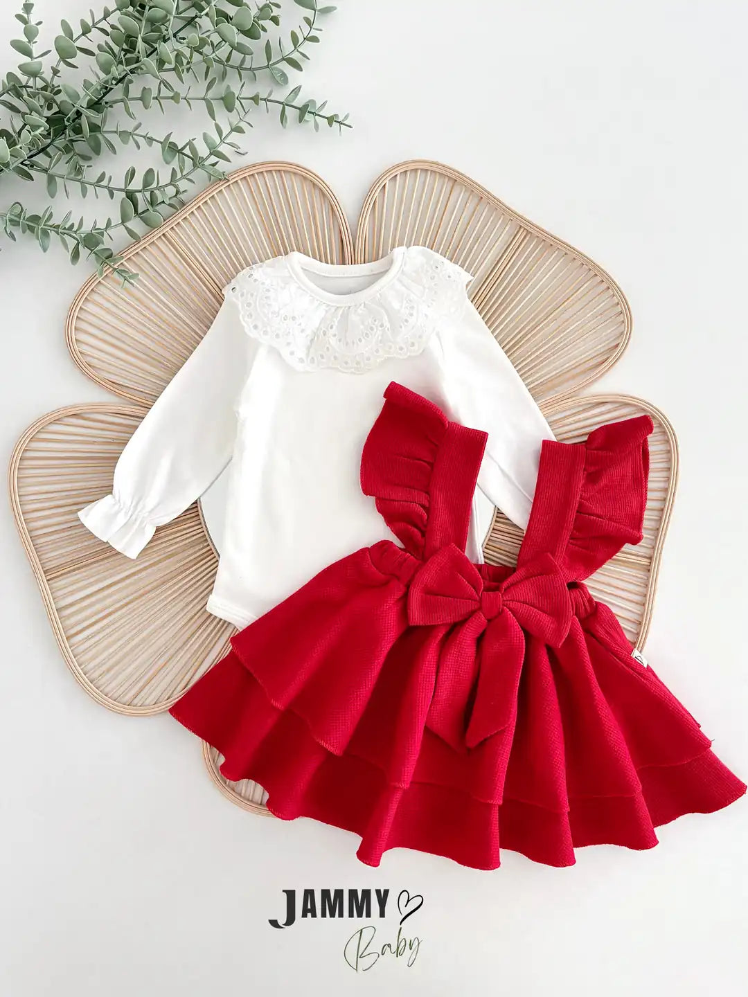 Luana Waffle Sleeveless Dress Set – Red