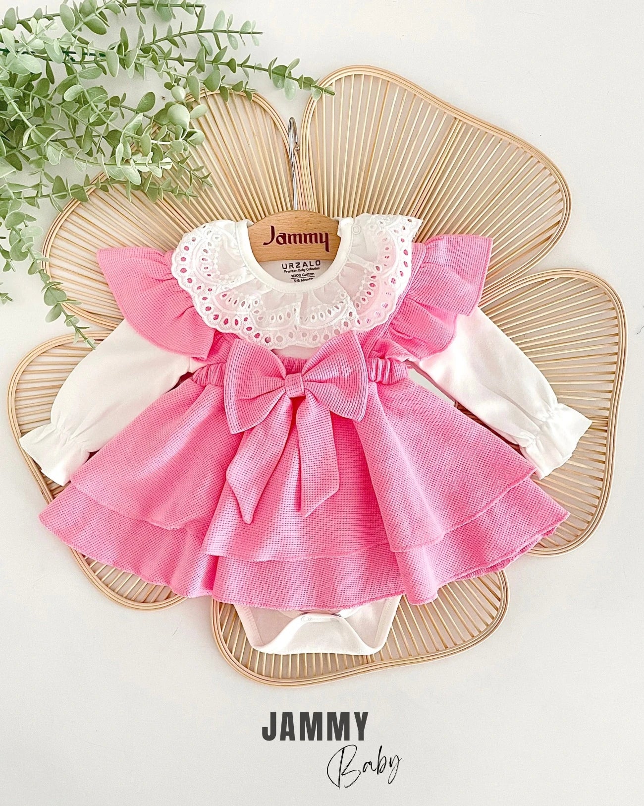 Luana Waffle Vest Dress Set-PINK