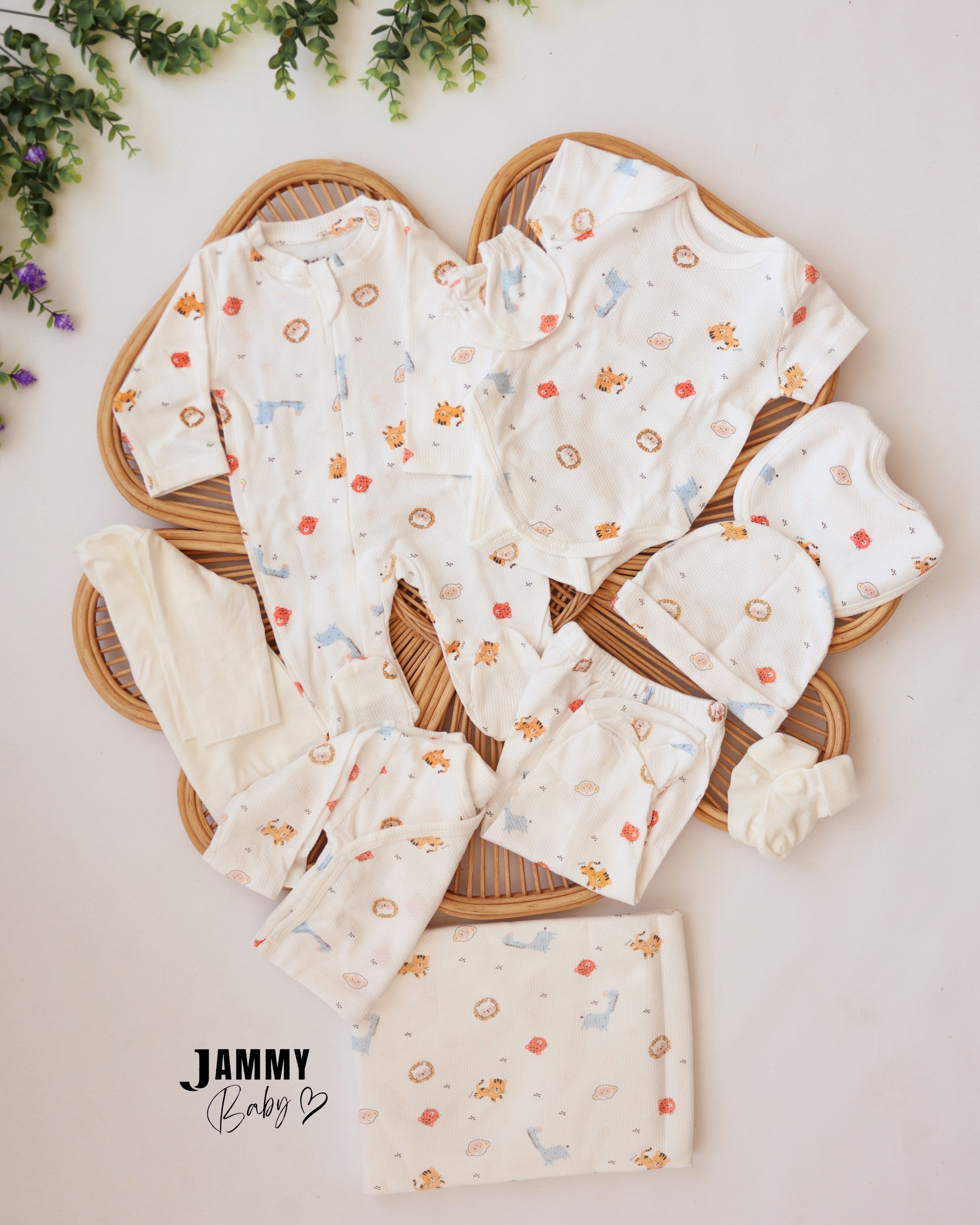 Safari Animal Newborn 10 - Piece Essentials Set - Ivory