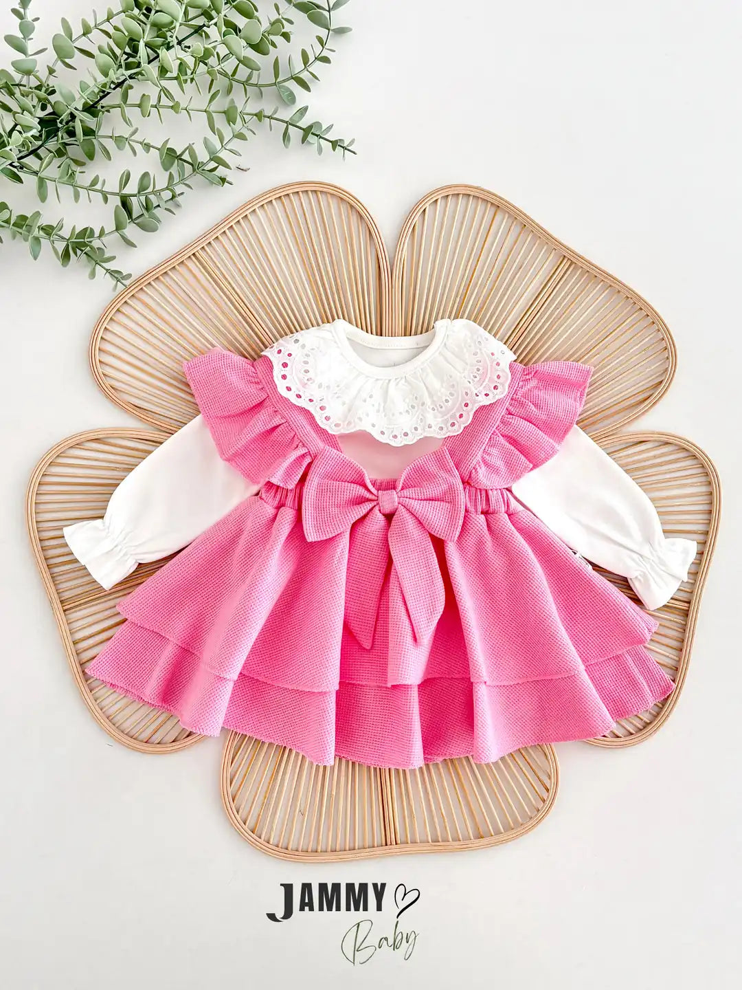 Luana Waffle Sleeveless Dress Set – Pink