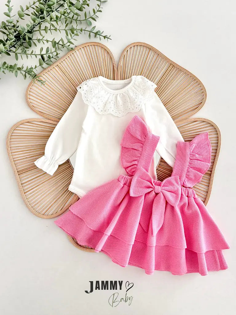 Luana Waffle Sleeveless Dress Set – Pink
