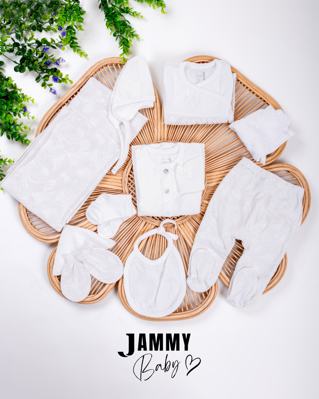 Tiny Lace 9-Piece Newborn Hospital Set - White