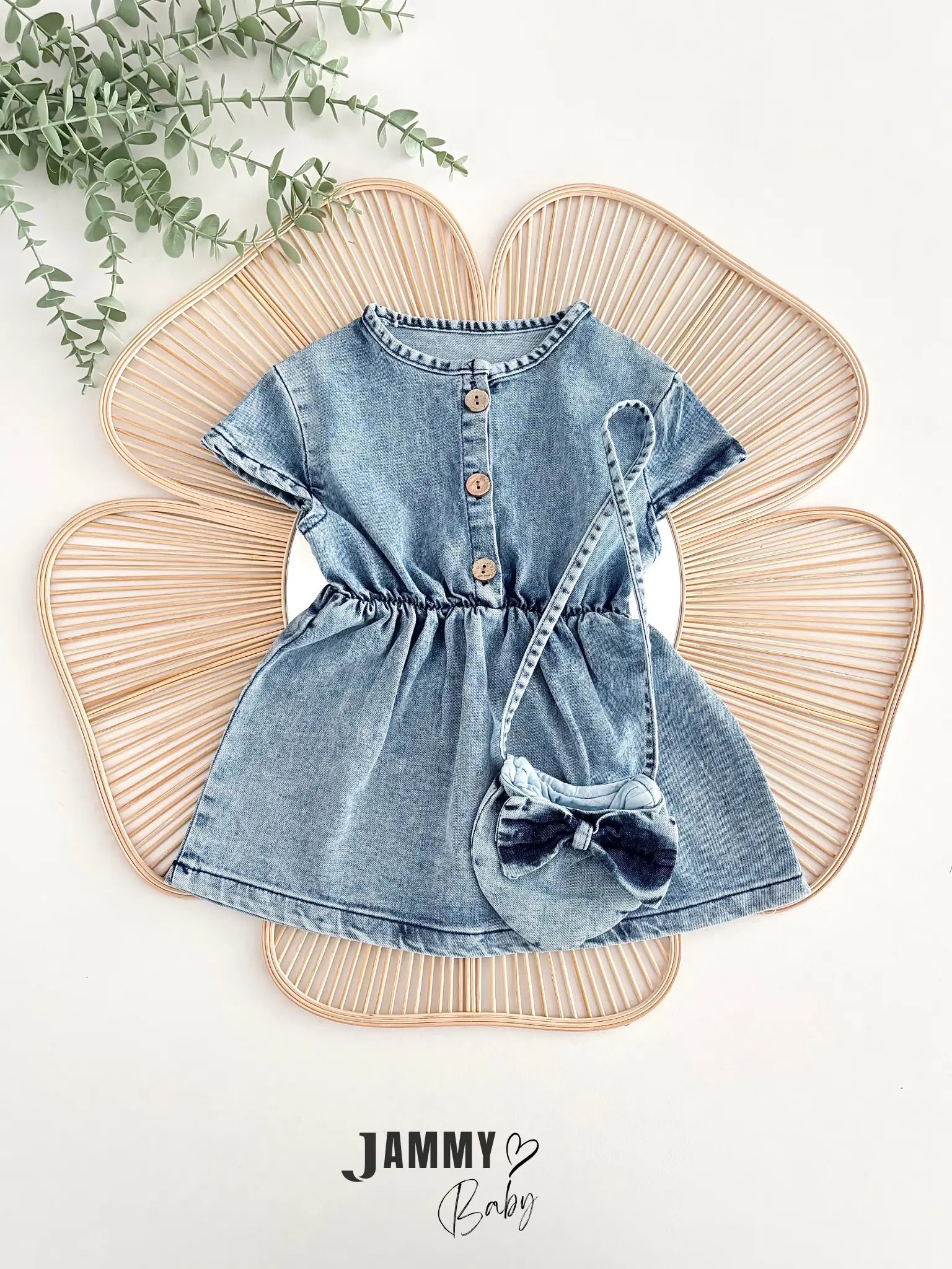 Wendy Denim Dress & Bag Set