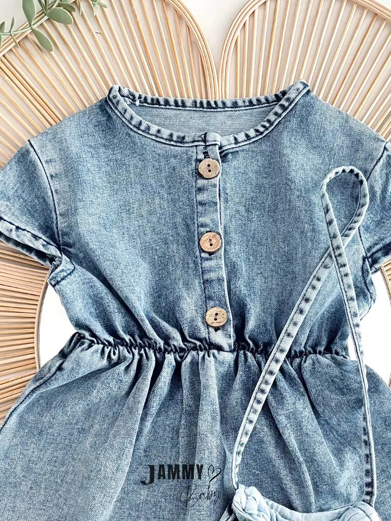 Wendy Denim Dress & Bag Set