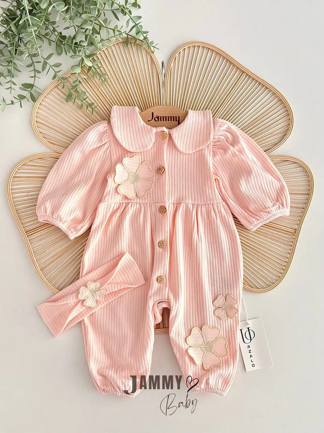 Daisell Embroidered Overall Set with Headband – PUDRA