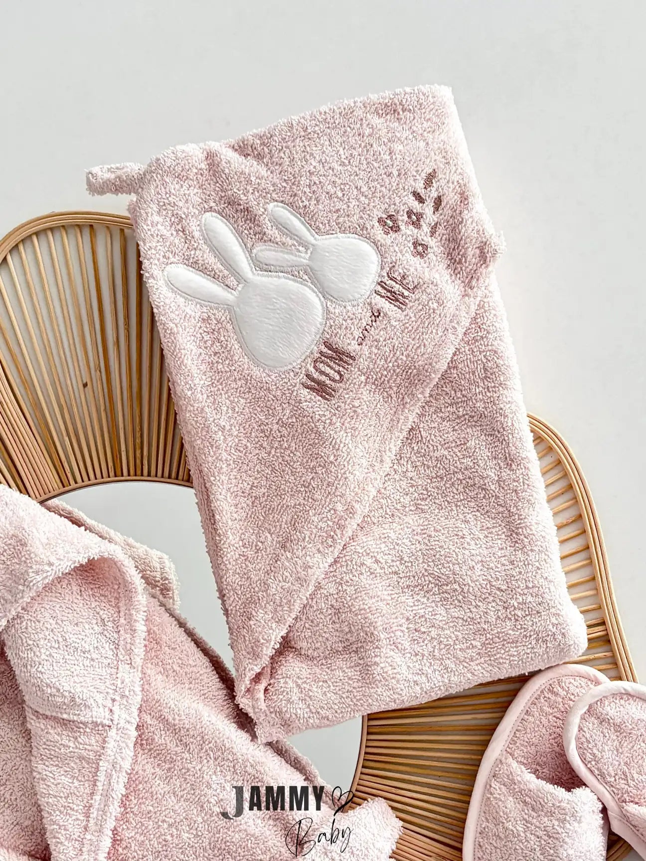 Mom & Me 3-Piece Bathrobe Set - Soft Pink
