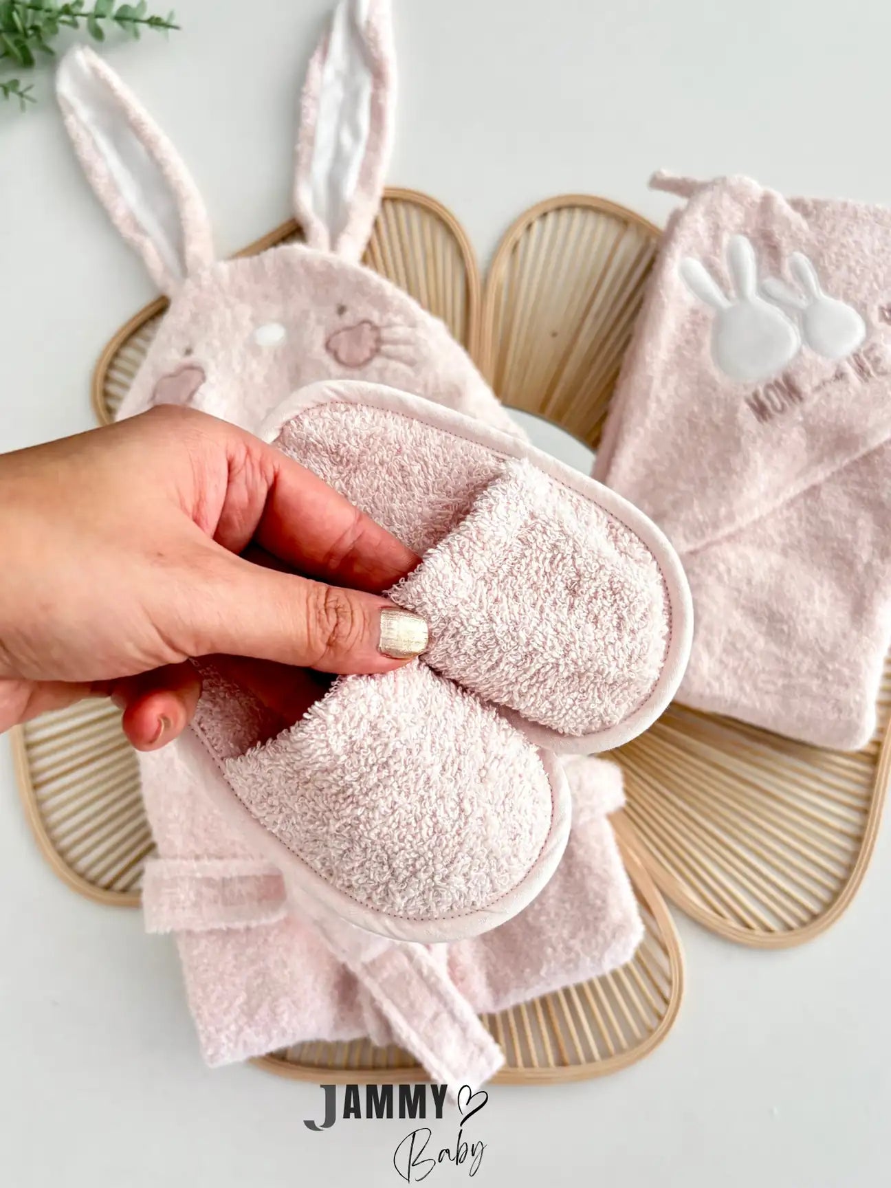 Mom & Me 3-Piece Bathrobe Set - Soft Pink