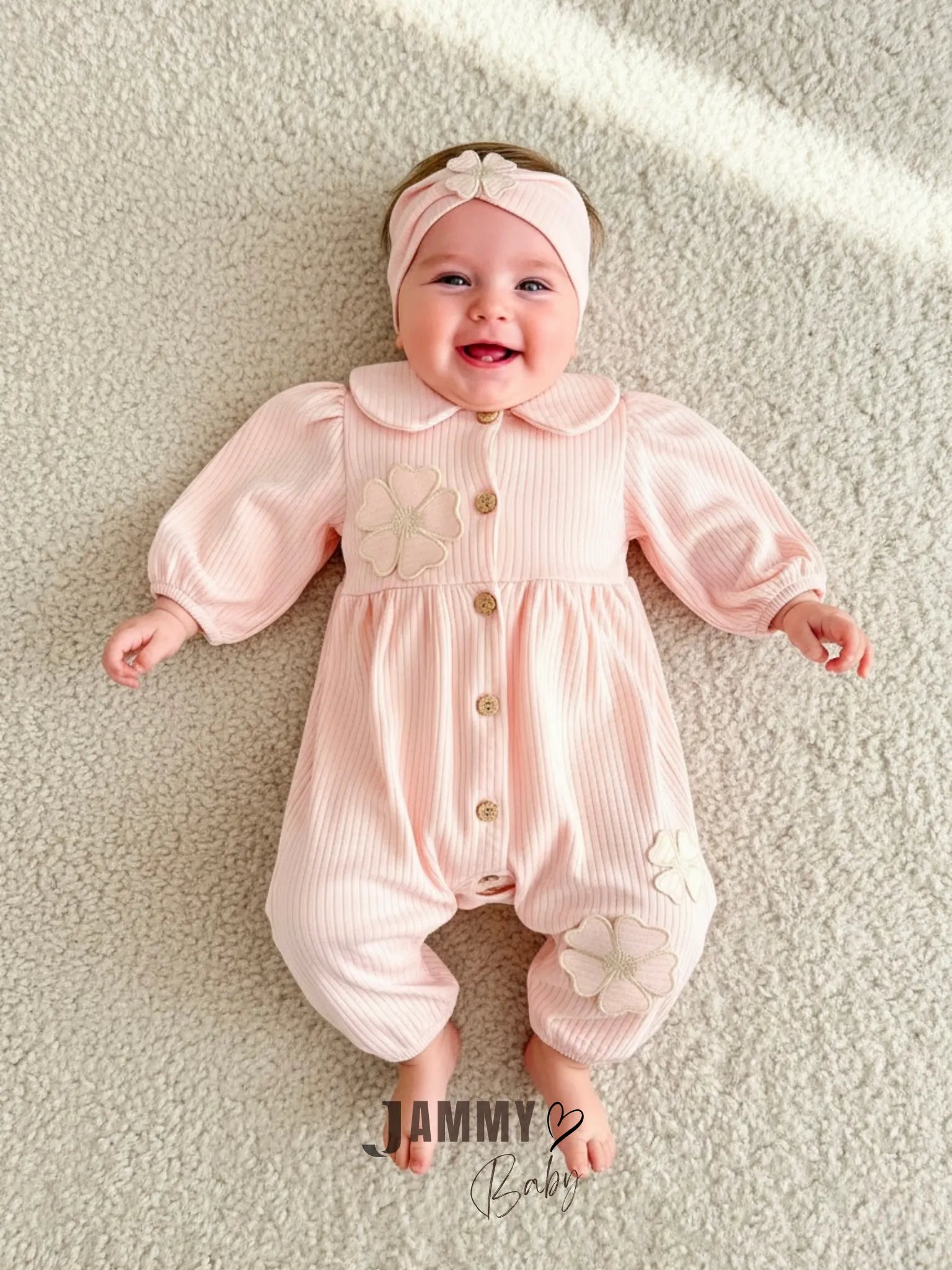 Daisell Embroidered Overall Set with Headband – PUDRA