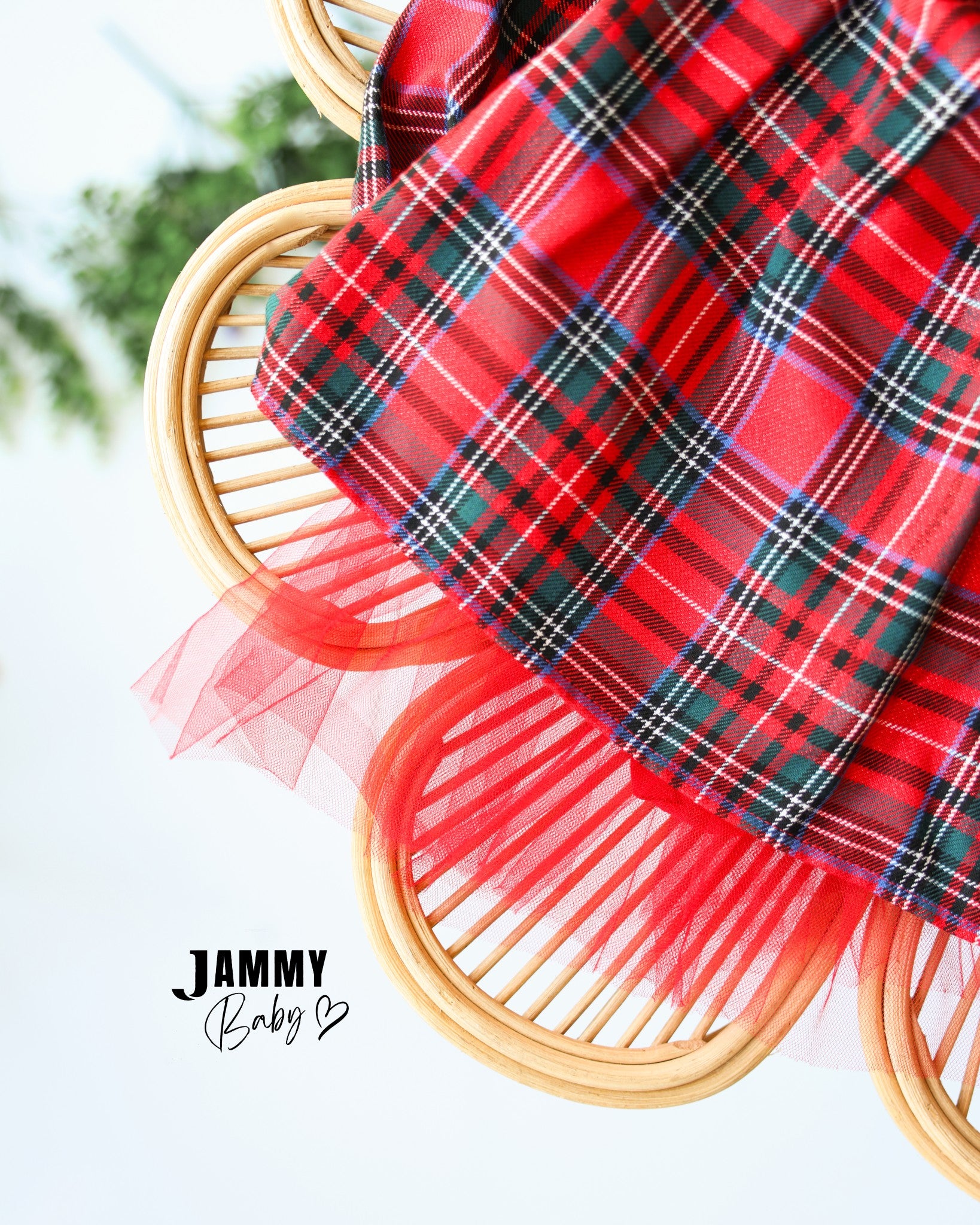 Christmas Ruffled Plaid Dress – Red