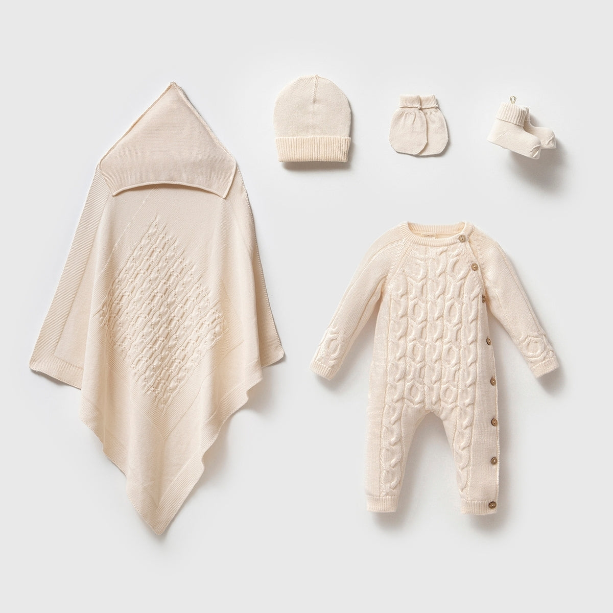 Nipperland Baby Boy 5- Piece Knitwear Hospital Set - Off White