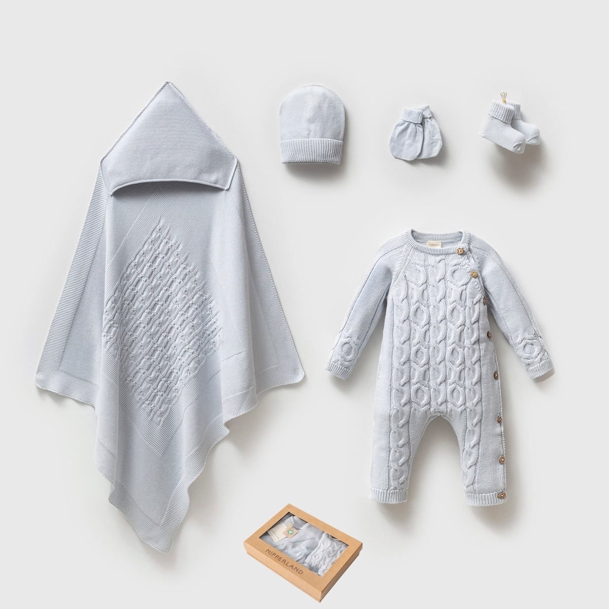 Nipperland Baby Boy 5- Piece Knitwear Hospital Set - Blue