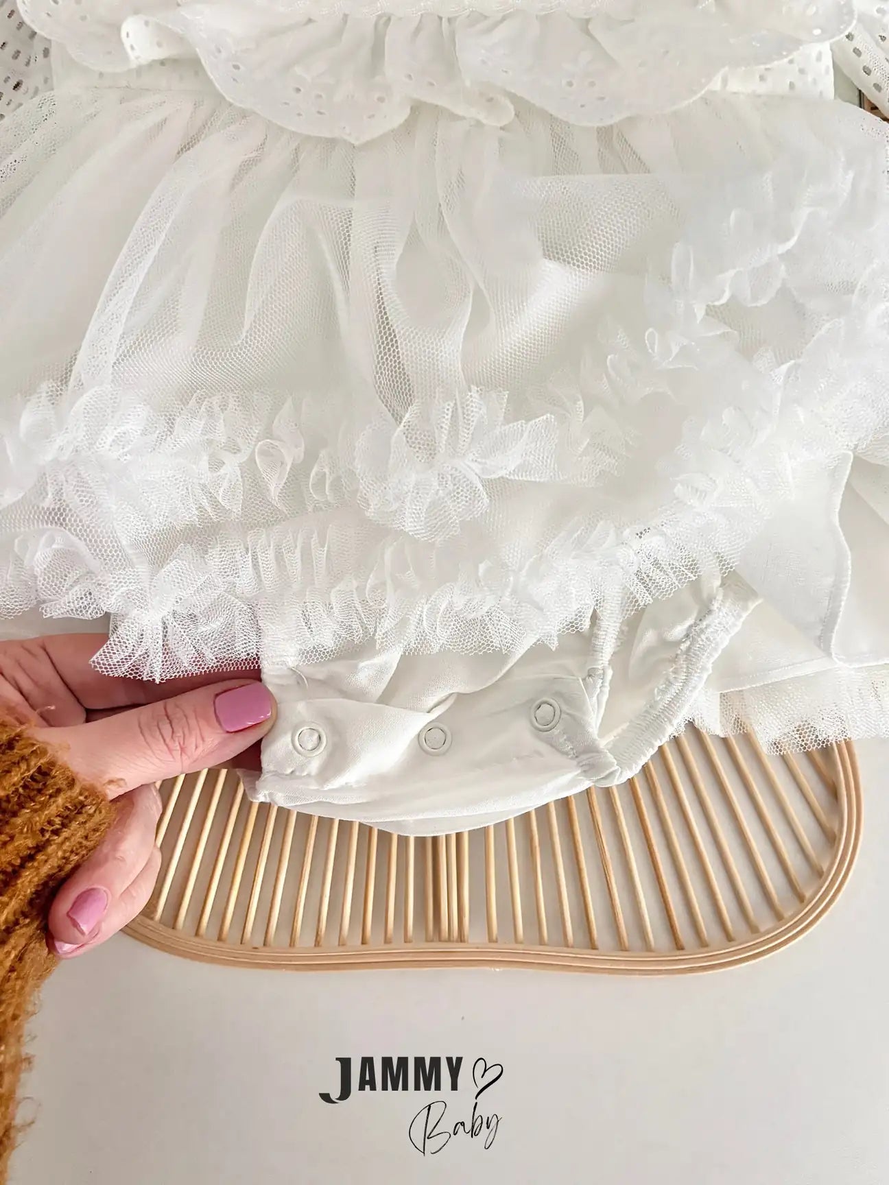 Elara Lace-Detail Special Occasion Bodysuit Romper - Off White