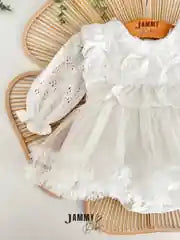 Elara Lace-Detail Special Occasion Bodysuit Romper - Off White