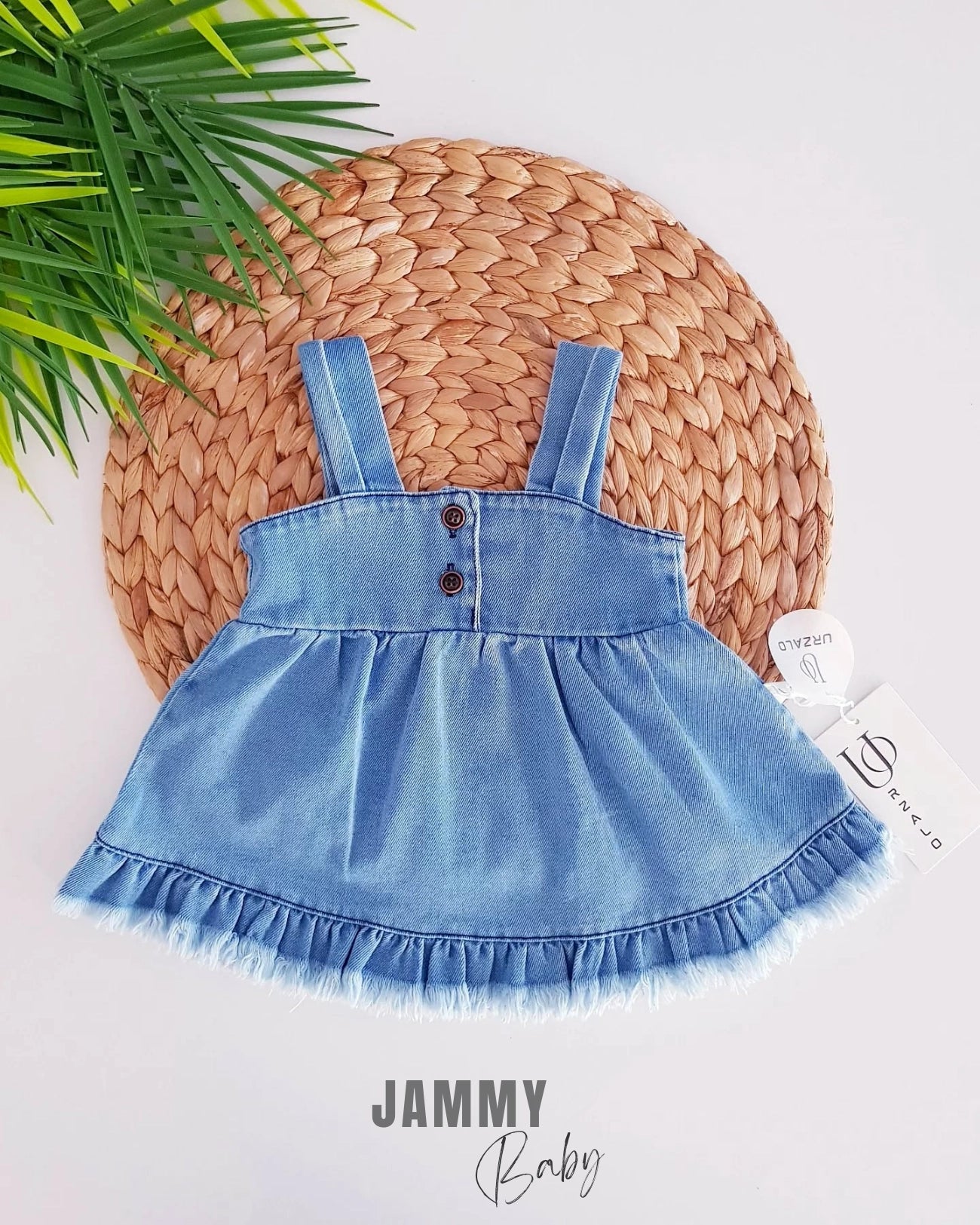 Tassel Denim Vest Dress-ICE BLUE
