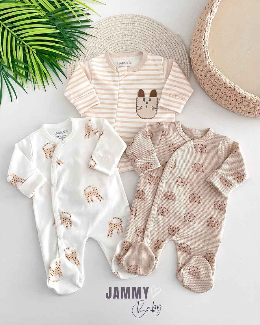 Baby Tiger Patterned 3-Piece Jumpsuit Set – Jammy Baby Lebanon