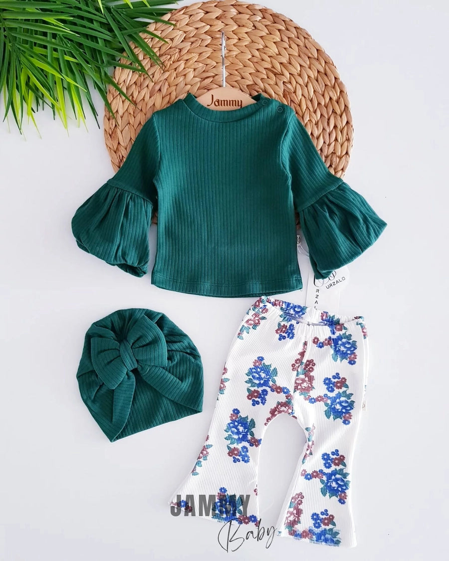 Flor Boneli Balloon Sleeve Set - EMERALD GREEN