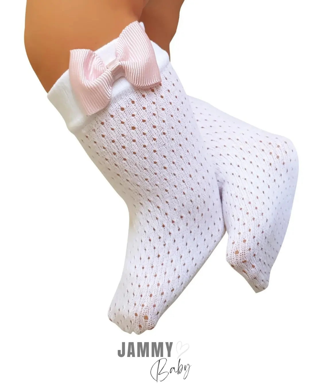 Sweet Bow Pointelle Baby Socks – WHITE