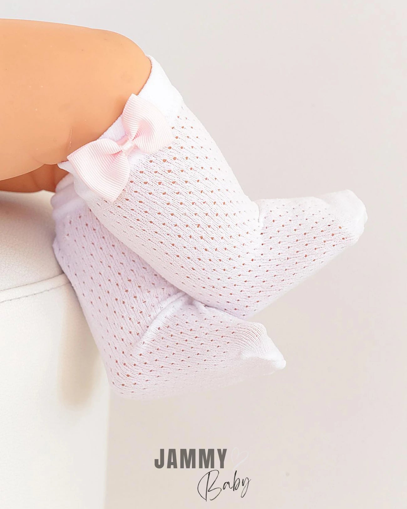 Sweet Bow Pointelle Baby Socks – WHITE