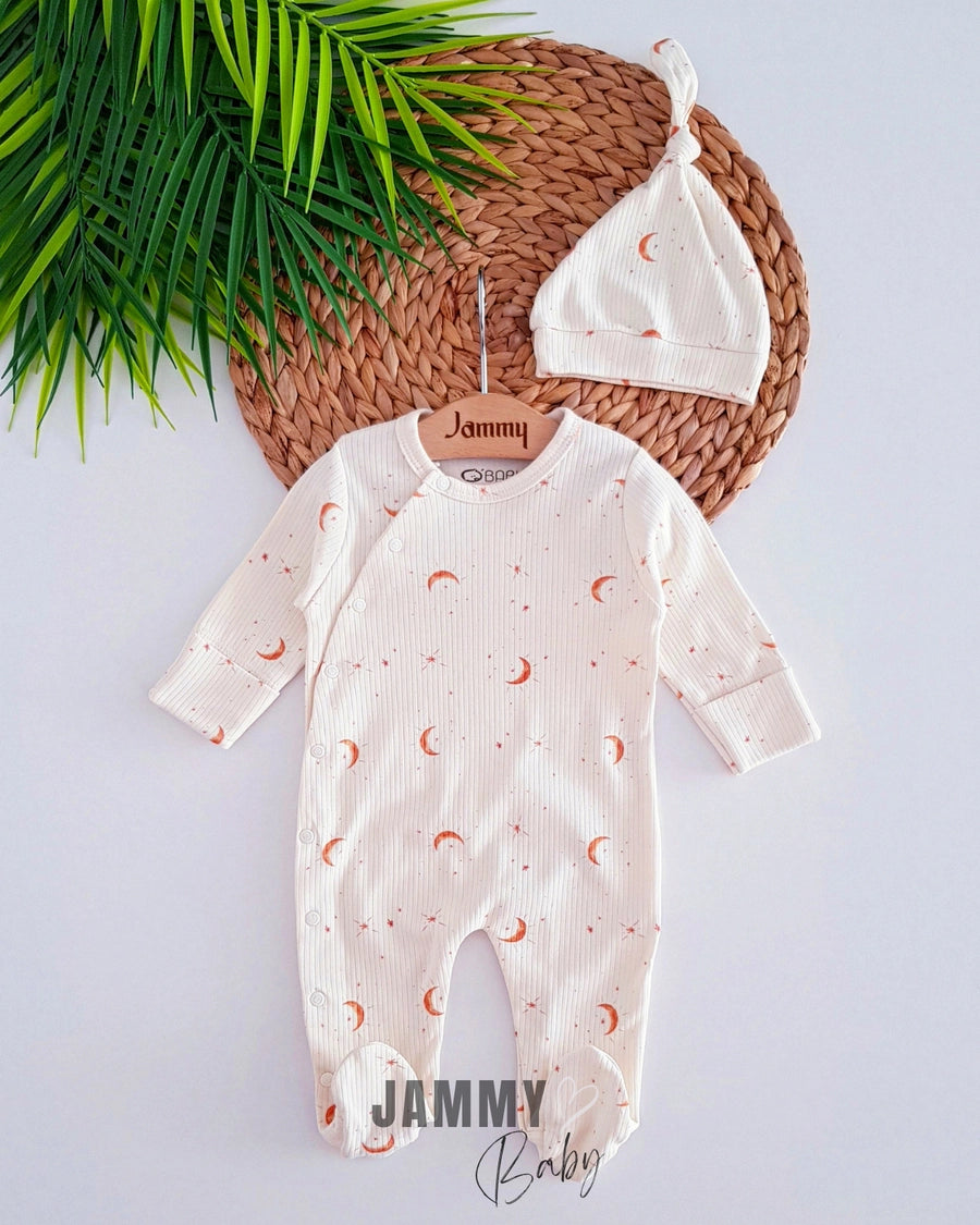 Moon Star Glove Camisole Hat Jumpsuit Set - Offwhite