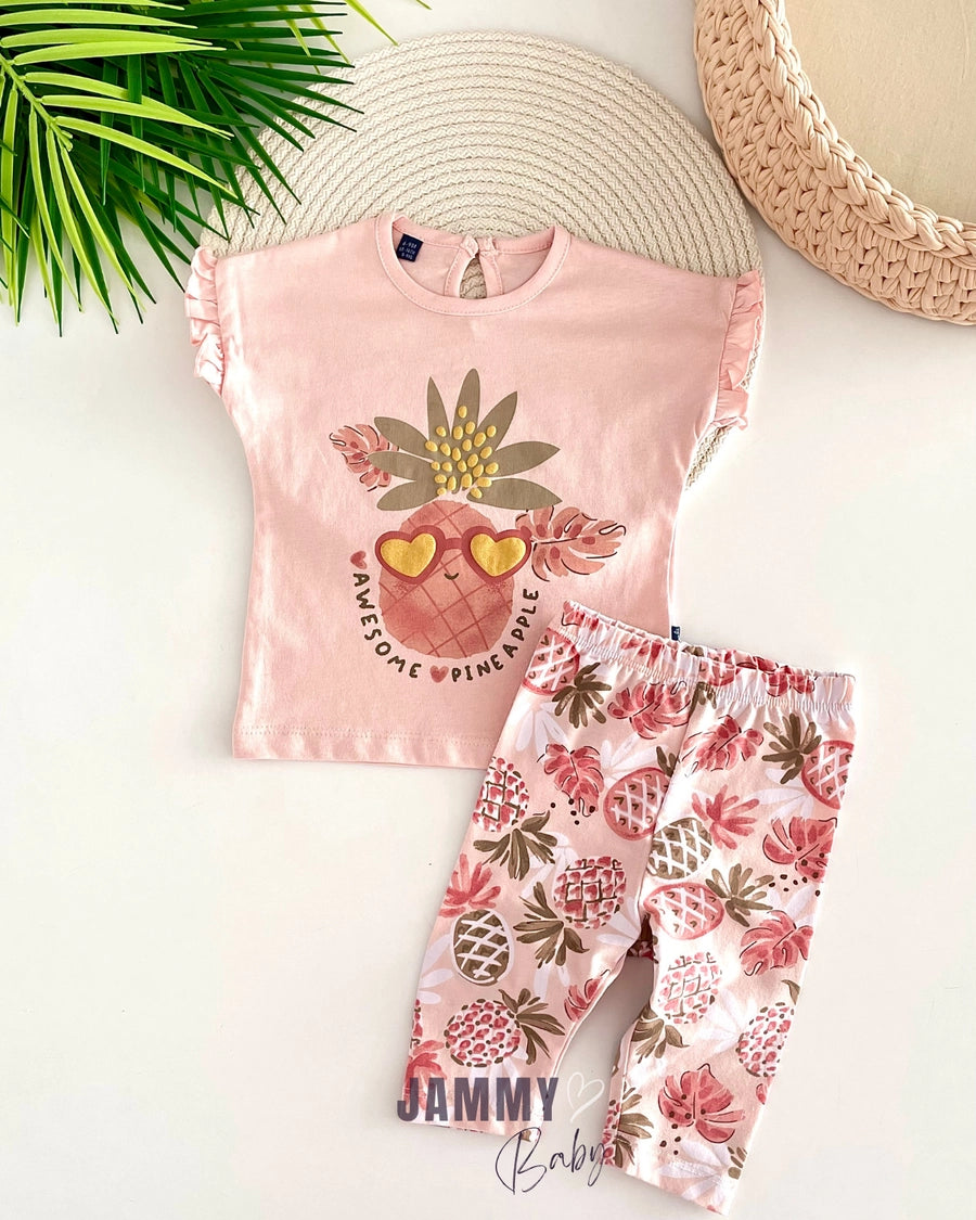 Pineapple Leggings 2-Piece Set - POWDER