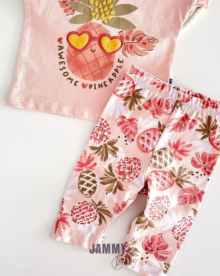 Pineapple Leggings 2-Piece Set - POWDER