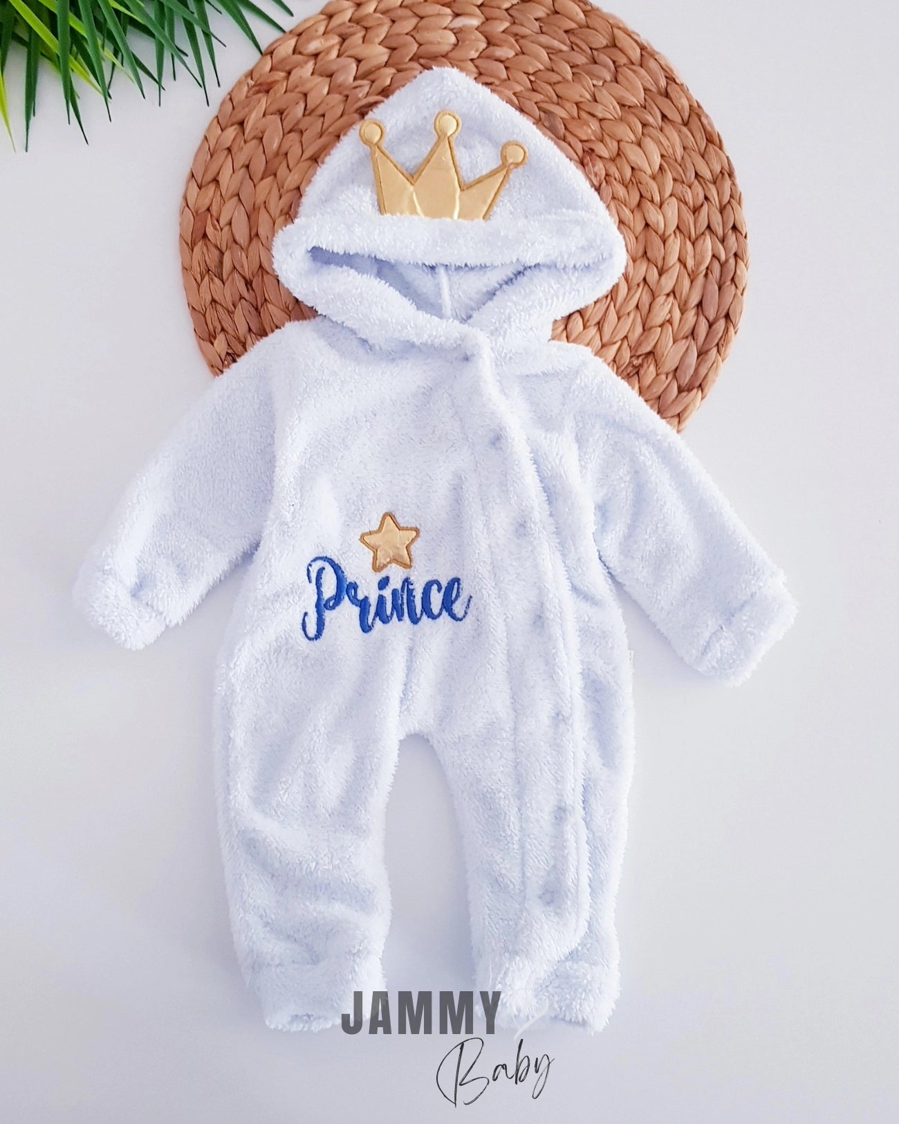 Prince Snap-Closure Plush Jumpsuit - Blue