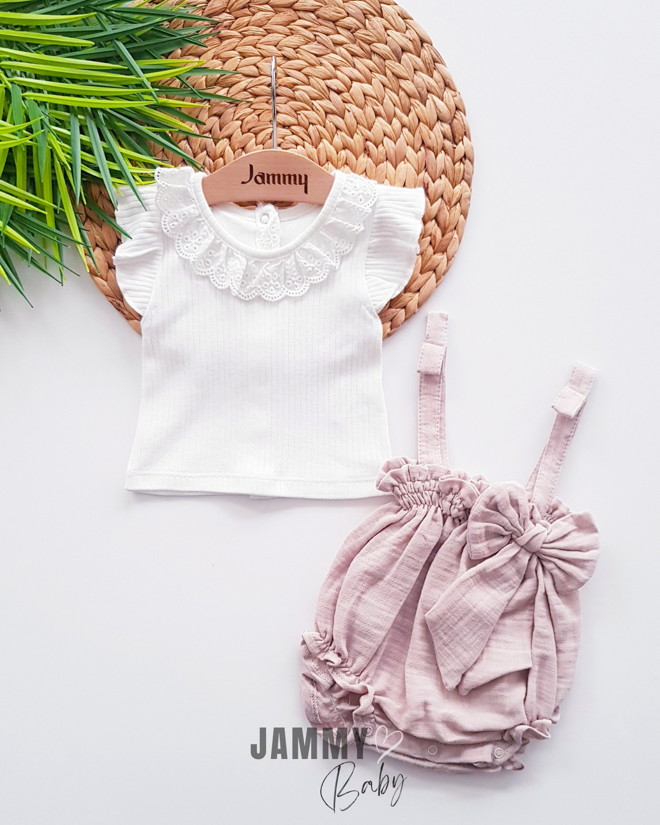 Luce Muslin Salopet & Lace Detail Body Set