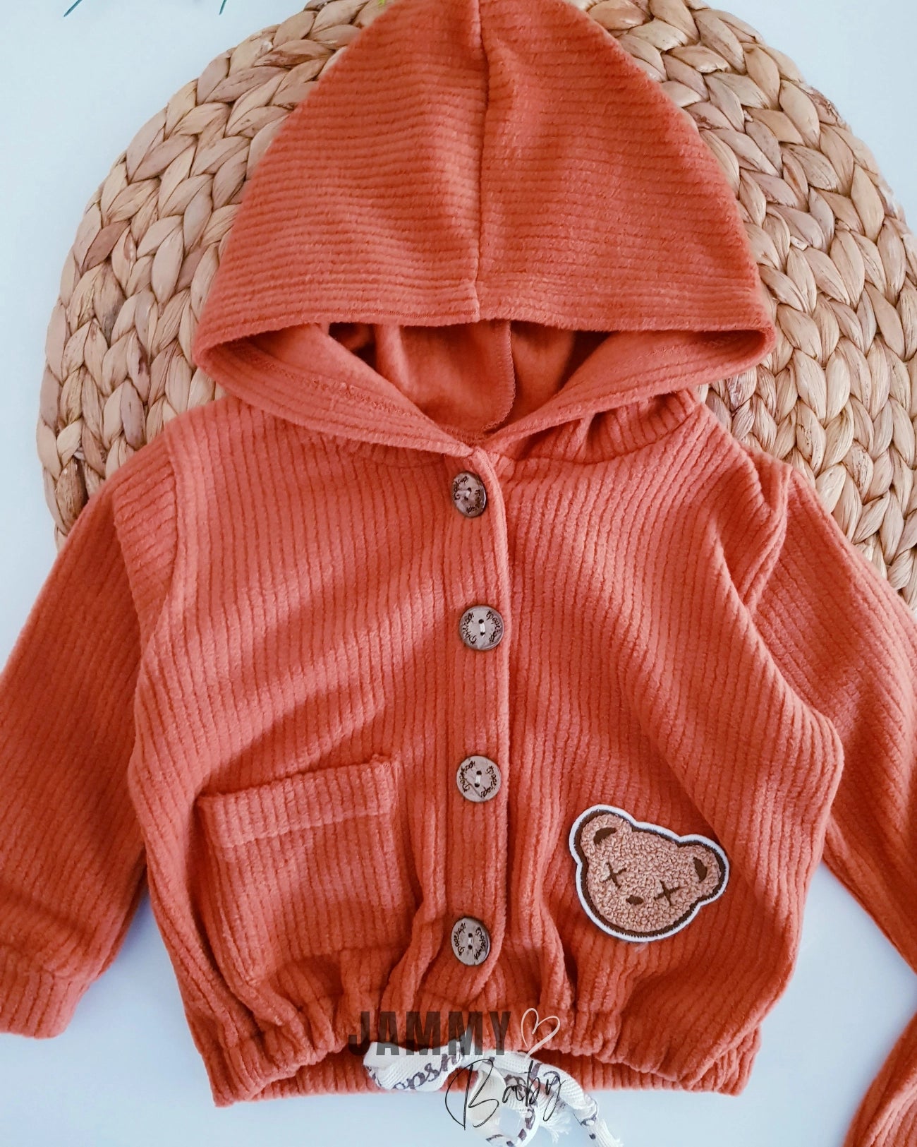 Teddy Bear Fleece Cardigan 3-Piece Set - Brown